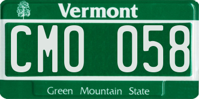 VT license plate CMO058