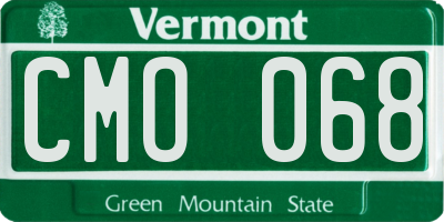 VT license plate CMO068