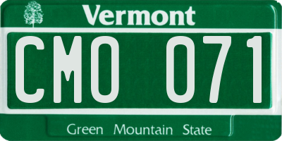 VT license plate CMO071