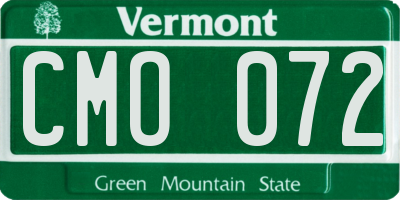 VT license plate CMO072