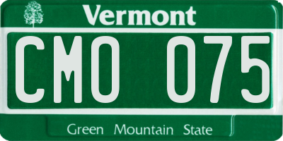VT license plate CMO075