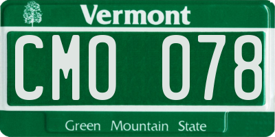 VT license plate CMO078