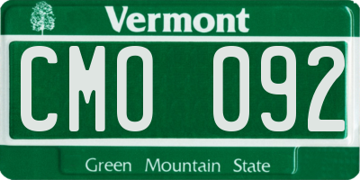 VT license plate CMO092