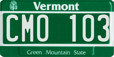VT license plate CMO103