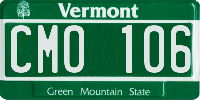 VT license plate CMO106
