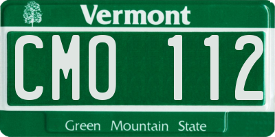 VT license plate CMO112