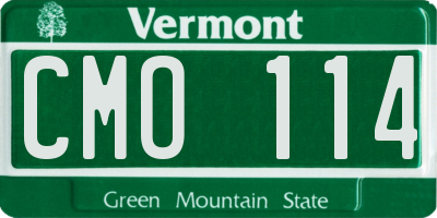 VT license plate CMO114
