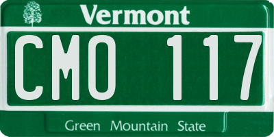 VT license plate CMO117
