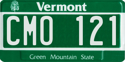 VT license plate CMO121