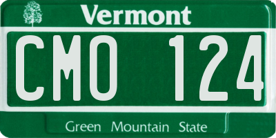 VT license plate CMO124