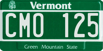VT license plate CMO125