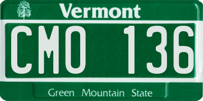 VT license plate CMO136