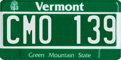 VT license plate CMO139
