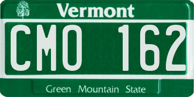VT license plate CMO162