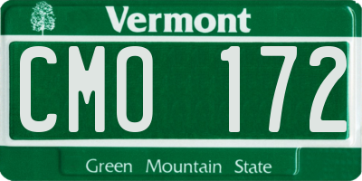 VT license plate CMO172