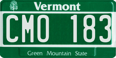 VT license plate CMO183