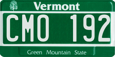VT license plate CMO192