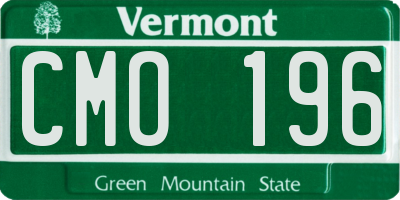 VT license plate CMO196