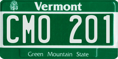 VT license plate CMO201