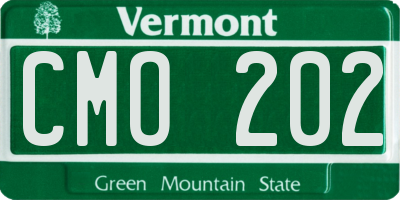 VT license plate CMO202