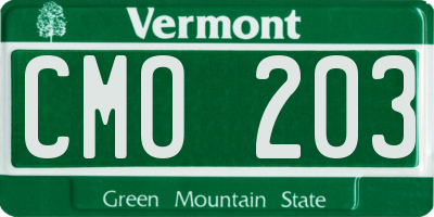 VT license plate CMO203