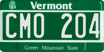 VT license plate CMO204