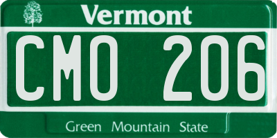 VT license plate CMO206