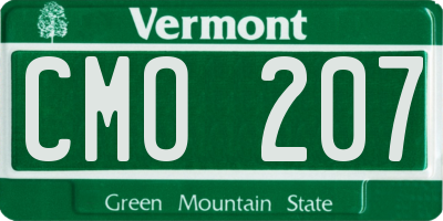 VT license plate CMO207