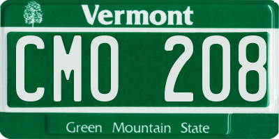 VT license plate CMO208