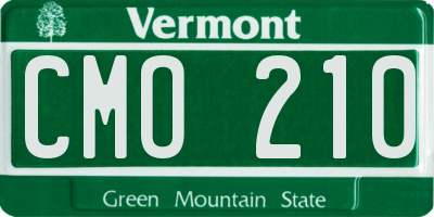 VT license plate CMO210