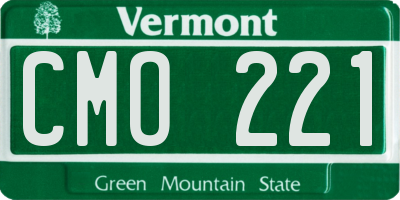 VT license plate CMO221