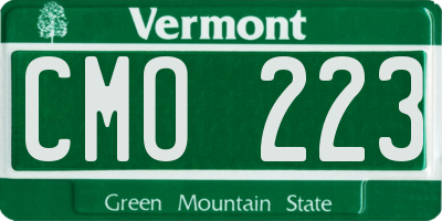 VT license plate CMO223