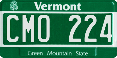 VT license plate CMO224