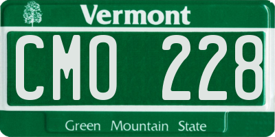 VT license plate CMO228