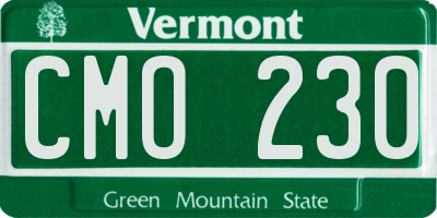VT license plate CMO230