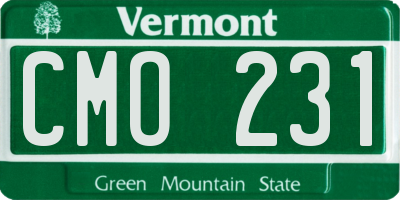 VT license plate CMO231