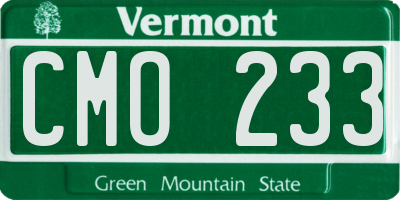 VT license plate CMO233