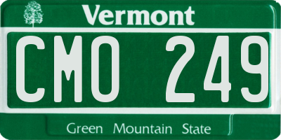 VT license plate CMO249