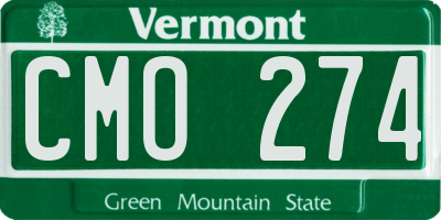 VT license plate CMO274