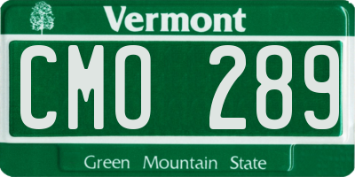 VT license plate CMO289