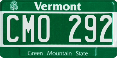 VT license plate CMO292