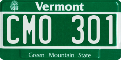 VT license plate CMO301