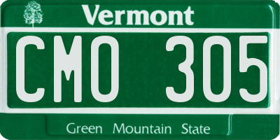 VT license plate CMO305
