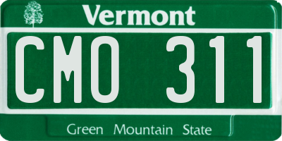 VT license plate CMO311