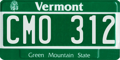 VT license plate CMO312
