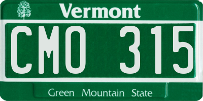 VT license plate CMO315