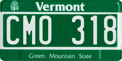 VT license plate CMO318