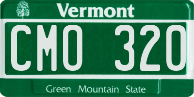 VT license plate CMO320