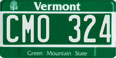 VT license plate CMO324