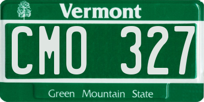VT license plate CMO327